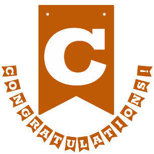 Bannière À Fanions Félicitations Grad White pour l'orange brûlée