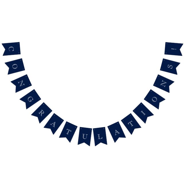 Bannière À Fanions Félicitations Nautiques Bleues et Blancs de la Mar (Tout)