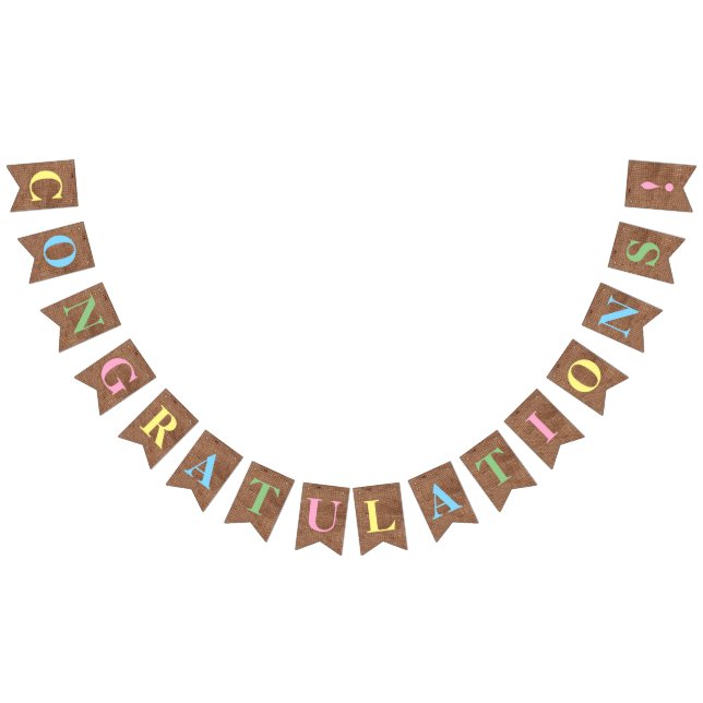 Bannière À Fanions FÉLICITATIONS SUR MESURE! Blocage simulé (Tout)