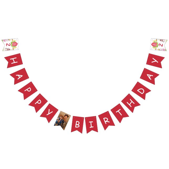 Bannière À Fanions Ferme Anniversaire Plaid Photo personnalisée (Tout)