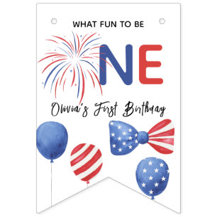 Bannière À Fanions Fête d'anniversaire du 4 juillet