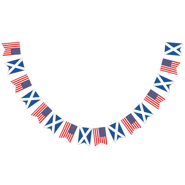Bannière À Fanions Fête de mariage américaine et écossaise Bunting Fl (Tout)