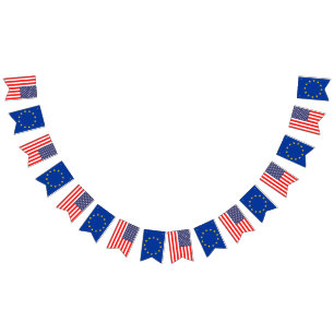 Bannière À Fanions Fête de mariage américaine et européenne Bunting F