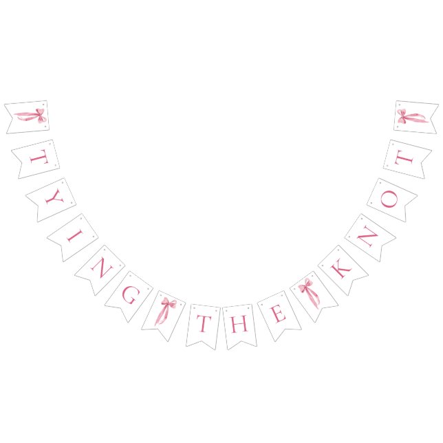 Bannière À Fanions Fête de mariage pour Pink Bow qui va se marier (Tout)