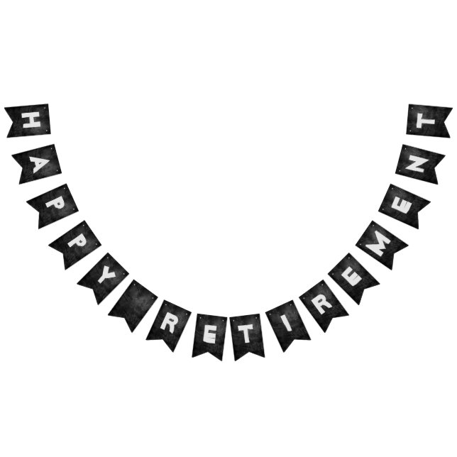 Bannière À Fanions fête de retraite en cuir noir (Tout)