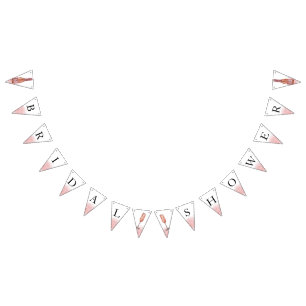 Bannière À Fanions Fête des mariées de Parties scintillant rose Gold