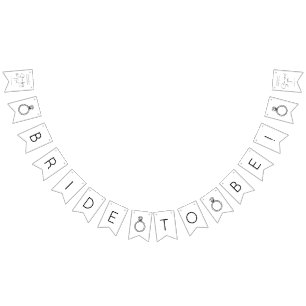 Bannière À Fanions Fête des mariées de script moderne