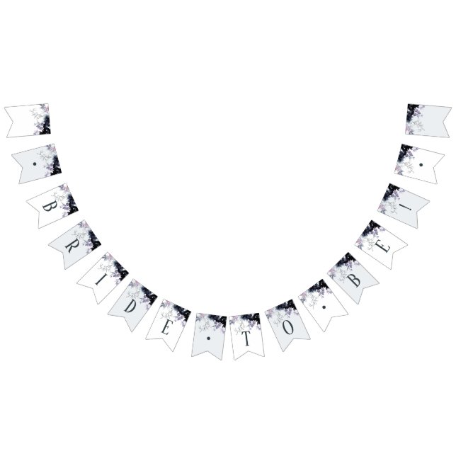 Bannière À Fanions Fête des mariées d'une mariée de la marine florale (Tout)