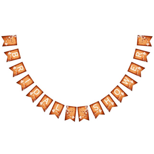 Bannière À Fanions Feuille orange mariage de automne douche nuptiale (Tout)