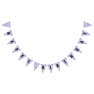Bannière À Fanions Fille's Birthday Pastel Lofi Floral Bunting drapea