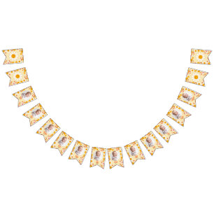 Bannière À Fanions Fleur de marguerite Anniversaire Mois Photo Bunts