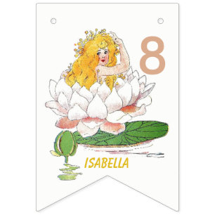 Bannière À Fanions Fleur d'eau Lily Fée Enfant Floral Fille Cute