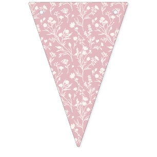 Bannière À Fanions Fleurs bruissantes Neutre - Rose apaisé