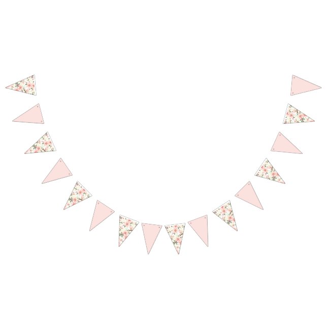 Bannière À Fanions Fleurs roses (Tout)