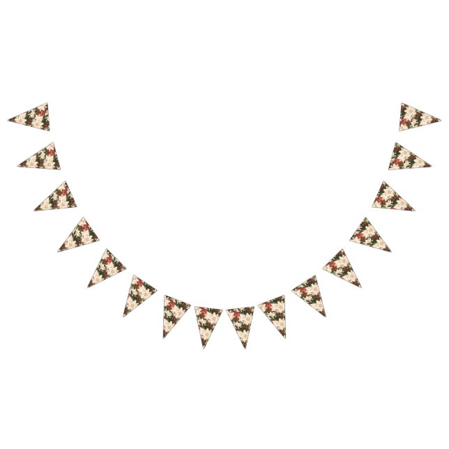 Bannière À Fanions Fun Noël Poinsettia Splendor (Tout)