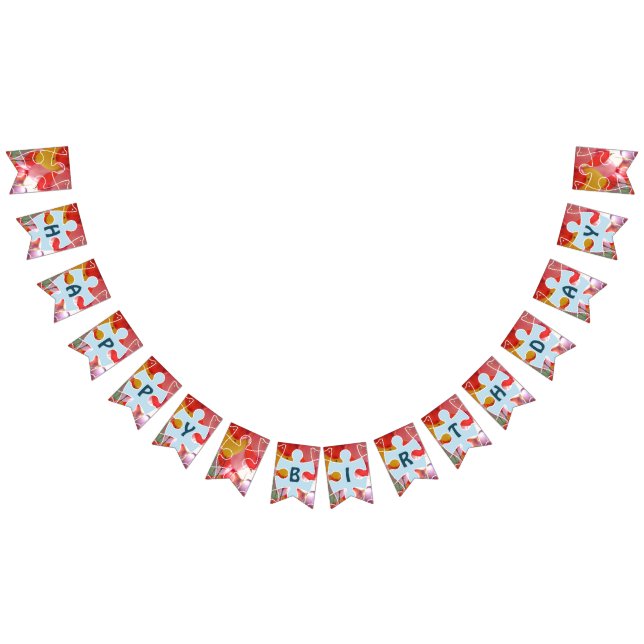 Bannière À Fanions Fun Puzzle Balloon Joyeux anniversaire (Tout)