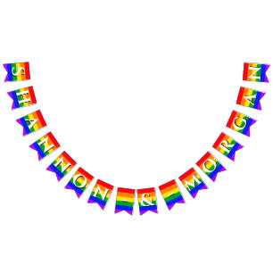Bannière À Fanions Gay pride Mariage arc-en-ciel