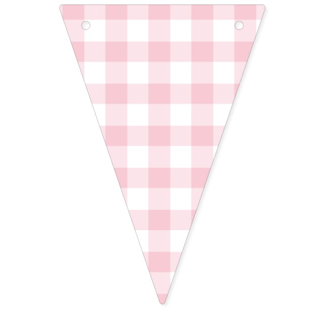 Bannière À Fanions Gingham rose classique (Premier drapeau)