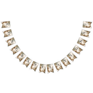 Bannière À Fanions Gold Floral Bunting Flag