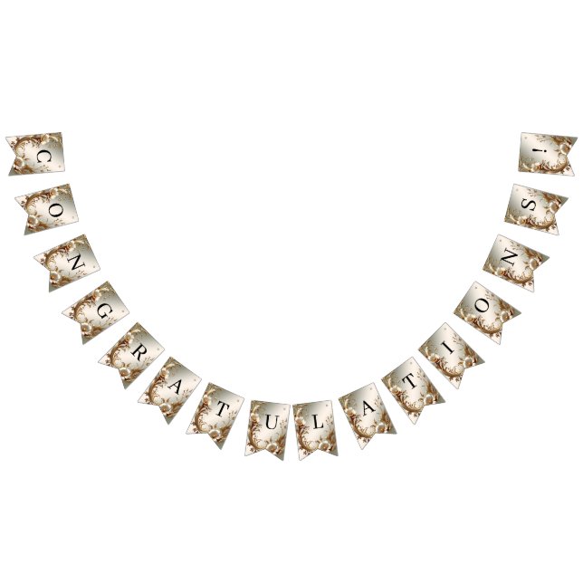 Bannière À Fanions Gold Floral Bunting Flag (Tout)