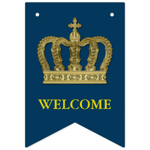 Bannière À Fanions Golden Royal Crown II + votre backgr. & idées