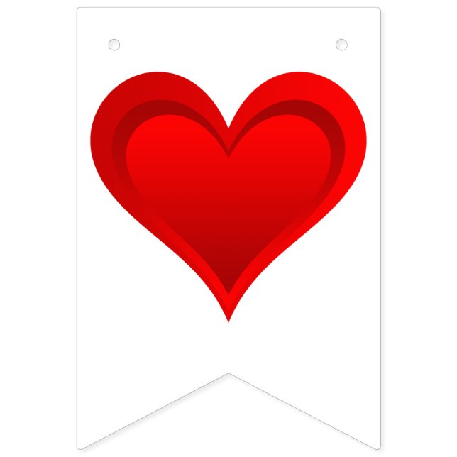 Bannière À Fanions Gradients RED LOVE HEART + votre backgr. & idées (Premier drapeau)
