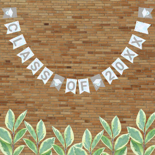 Bannière À Fanions Graduation White Opal Party Signes Classe de l'ann