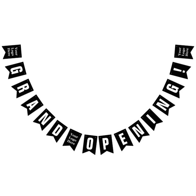 Bannière À Fanions Grand ouverture Noir et blanc Votre logo ici (Tout)