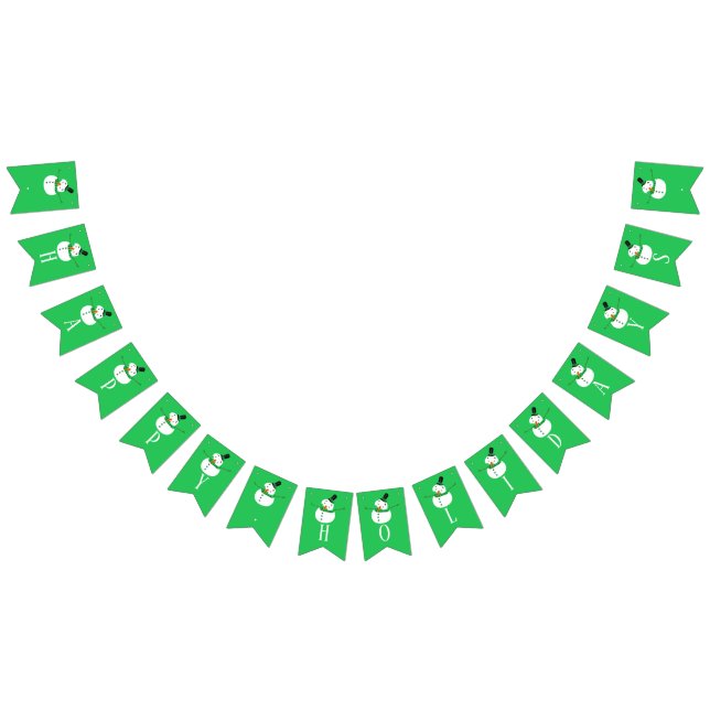 Bannière À Fanions Green Snowman, Joyeuses Fêtes (Tout)