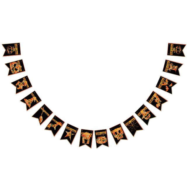 Bannière À Fanions Halloween flags hanging for october night party (Tout)