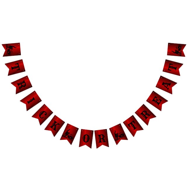 Bannière À Fanions Halloween Parti mal noir Chat Citrouille rouge peu (Tout)