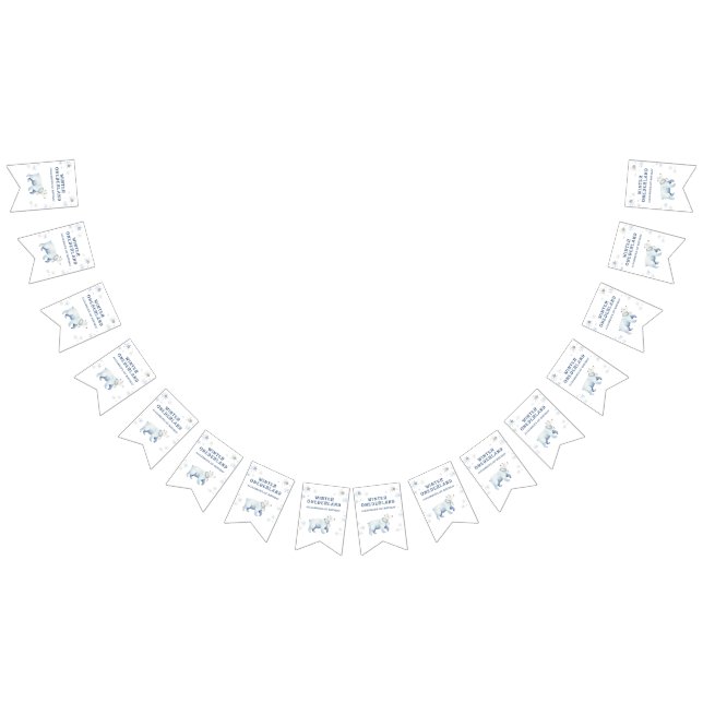 Bannière À Fanions Hiver Onederland Ours polaire 1er anniversaire (Tout)