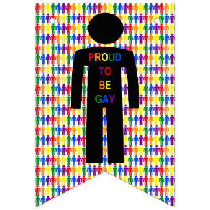 Bannière À Fanions Hommes gays LGBTQ Silhouette et arc-en-ciel