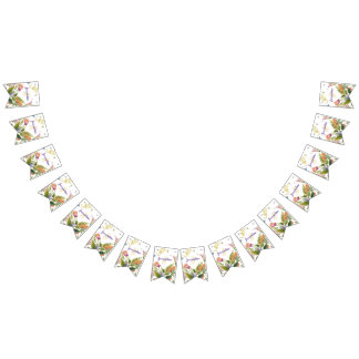 Bannière À Fanions Illustration de fleur sauvage colorée avec monogra