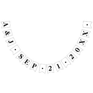 BANNIÈRE À FANIONS INITIATIVES DE BRIDE+GROOM PERSONNALISÉES AVEC DAT