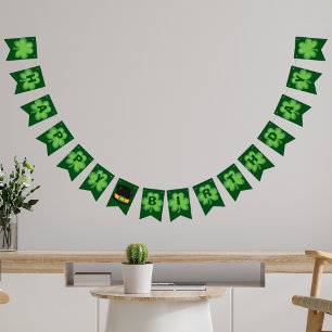 Bannière À Fanions Irlandais Joyeux Anniversaire Vert Clover