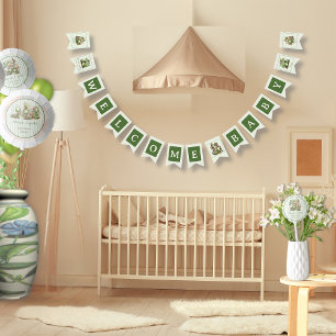Bannière À Fanions Jardin de chenille mignon Bienvenue bébé