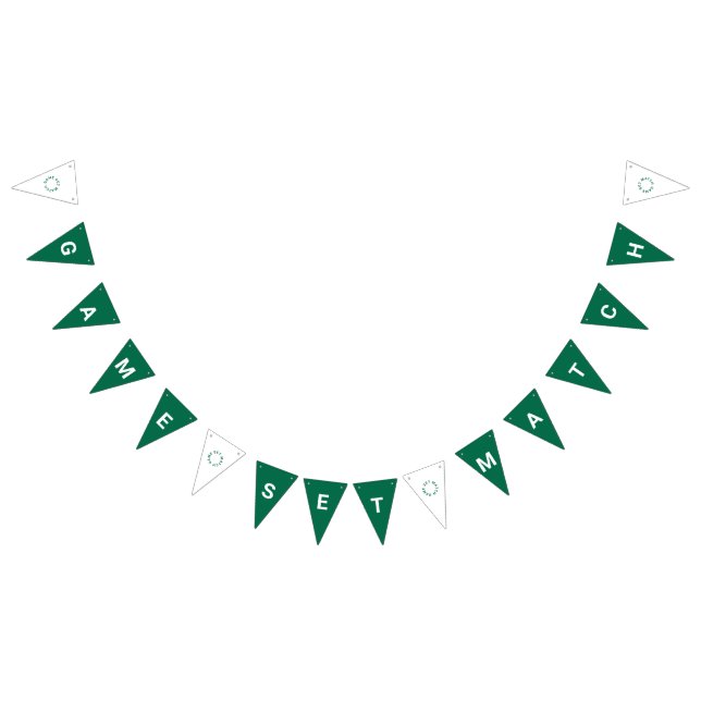 Bannière À Fanions Jeux Set Match Tennis Gazon Vert (Tout)