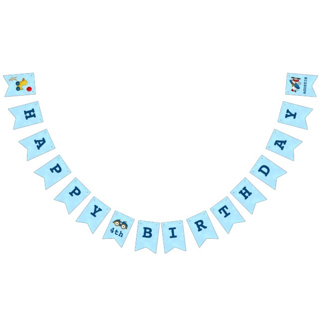 Bannière À Fanions Jouets Enfants mignons Joyeux 4e anniversaire fête (Tout)