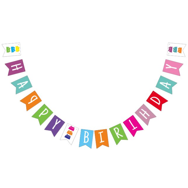 Bannière À Fanions Joyeux anniversaire coloré (Tout)
