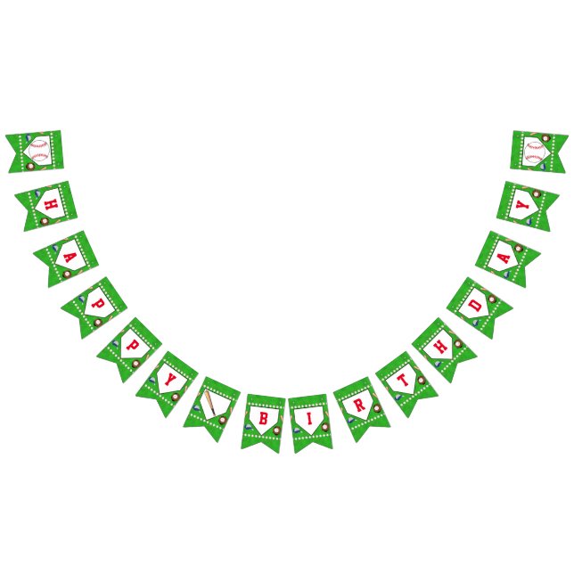 Bannière À Fanions Joyeux anniversaire du baseball (Tout)