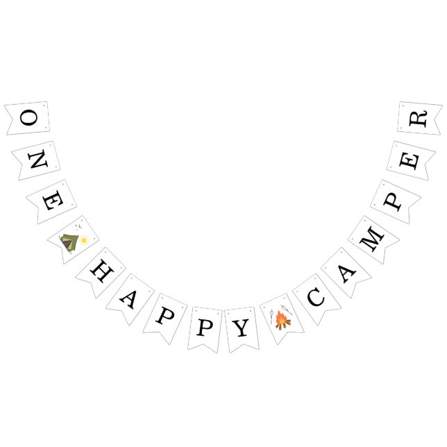 Bannière À Fanions Joyeux Anniversaire Garçon One Happy Camper  (Tout)