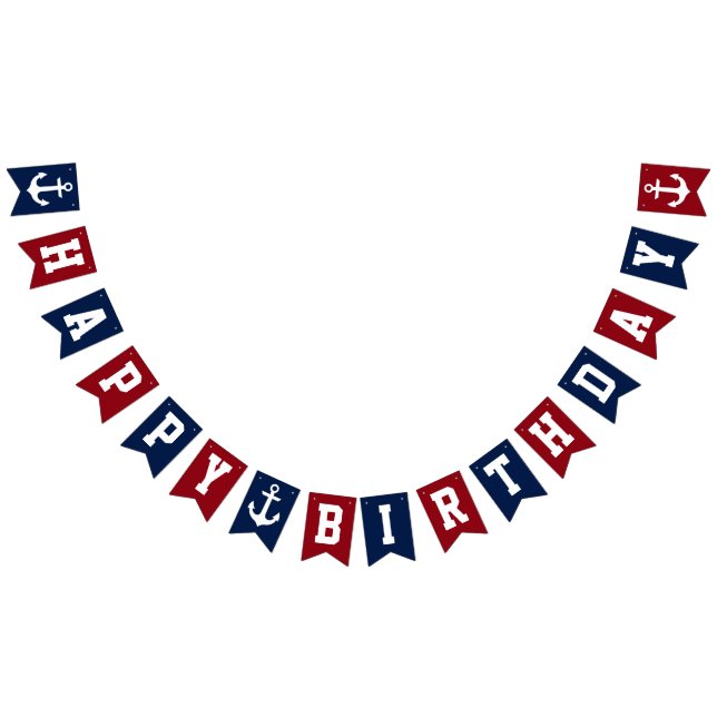 Bannière À Fanions Joyeux anniversaire nautique (Tout)
