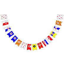 Joyeux Anniversaire Nautique Alphabet Bunting drap