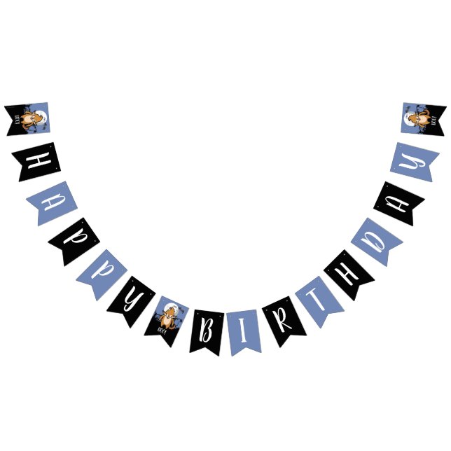 Bannière À Fanions Joyeux anniversaire Werewolf Pleine lune et chauve (Tout)