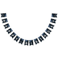 Joyeux Bithday Marine Bleu Marbre Bleu Marbre Drap