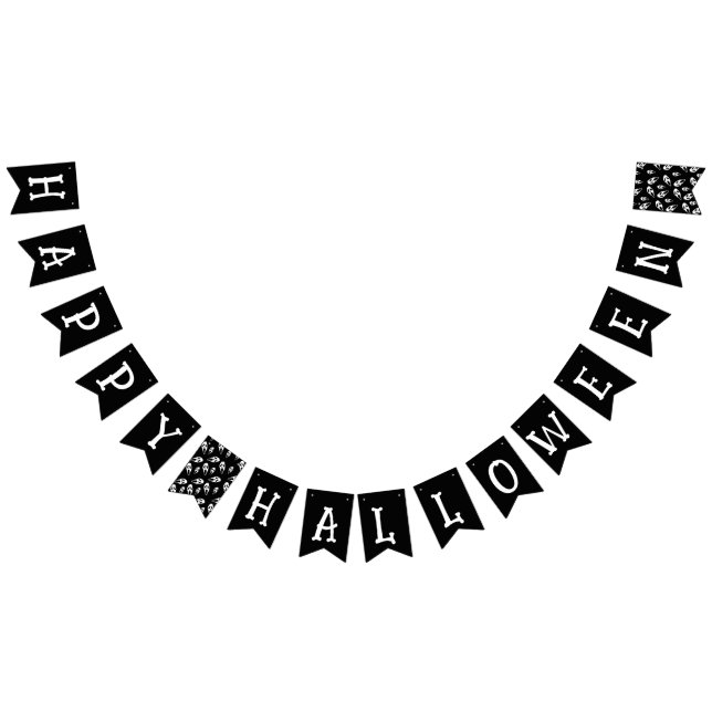 Bannière À Fanions Joyeux crâne d'Halloween (Tout)