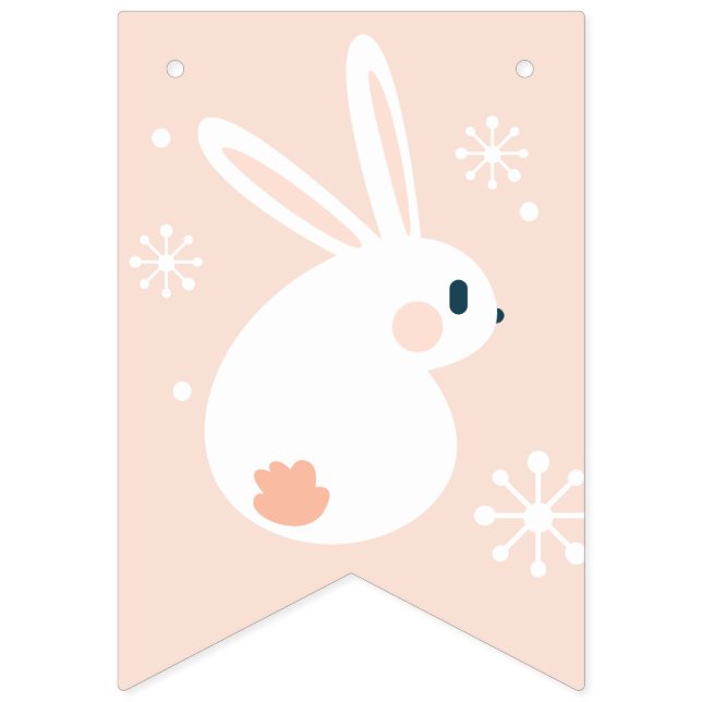 Bannière À Fanions Joyeux Pâques. Bunny de Pâques. (Premier drapeau)
