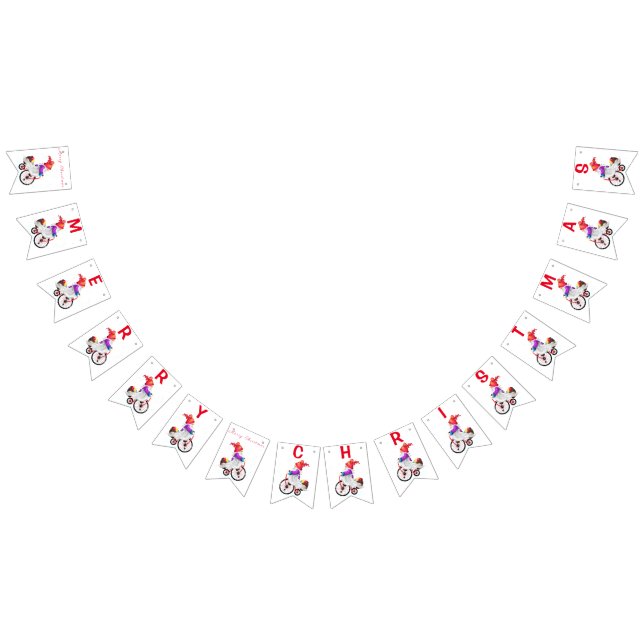 Bannière À Fanions Joyeux pavés de Noël avec Gnome avec cadeaux (Tout)