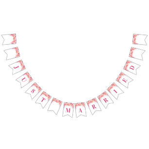 Bannière À Fanions Juste fleurs mariées d'aquarelle de rose de